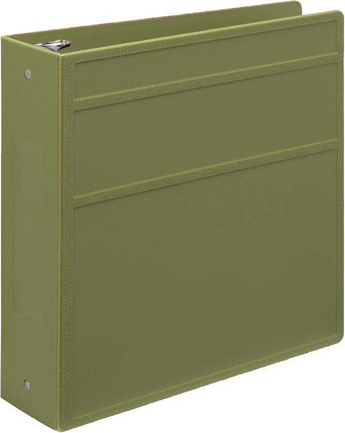 Carstens 3-Inch Heavy Duty 3-Ring Binder - Side Opening, Sage, Durable Plastic, Precision No-Gap Rings, Waterproof Cover, No Pockets, Holds 400 US Letter Sheets, BPA-Free, Made in USA (1714-3R)