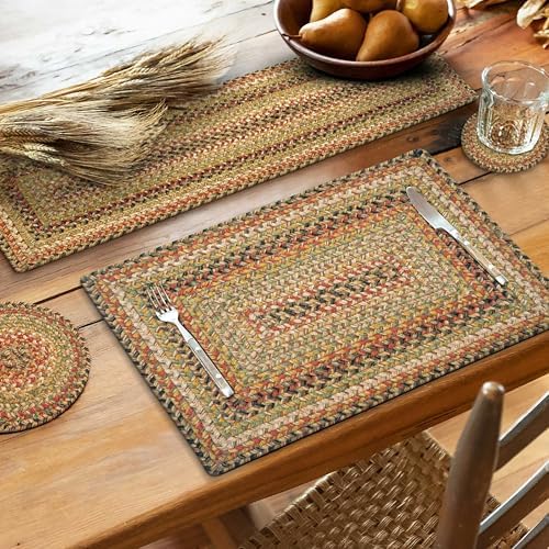 Homespice Kingston Jute Braided Table Runner for Country Decor, Rect 11x36