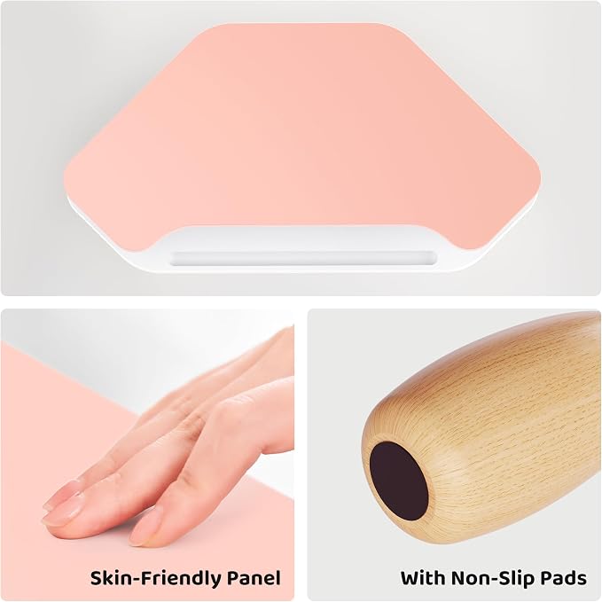 AFOOYO Monitor Stand Riser,2 Tier Corner Wood Sturdy 16.5In Computer Stand, Multi-Purpose Desktop Storage Stand for Laptop,PC,iMac,Printer,Computer,Pink
