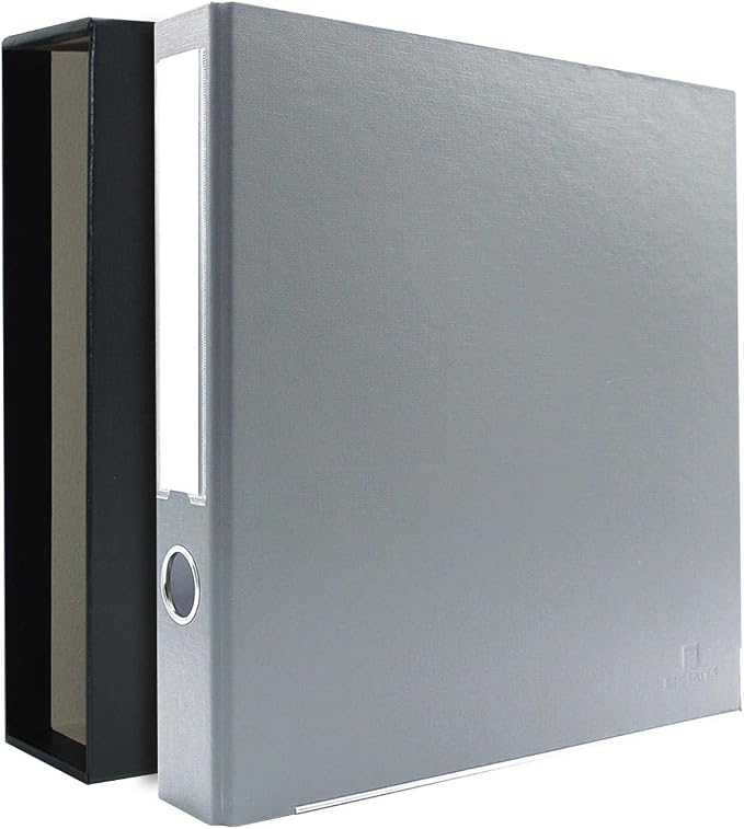 3-Ring Premium Binder & Slip Case - Light Gray, by Bindertek | 2" Spine Width, 325 Sheet Capacity, 1.25" D-Rings, Linen-Textured Covers, Steel Reinforced Edges