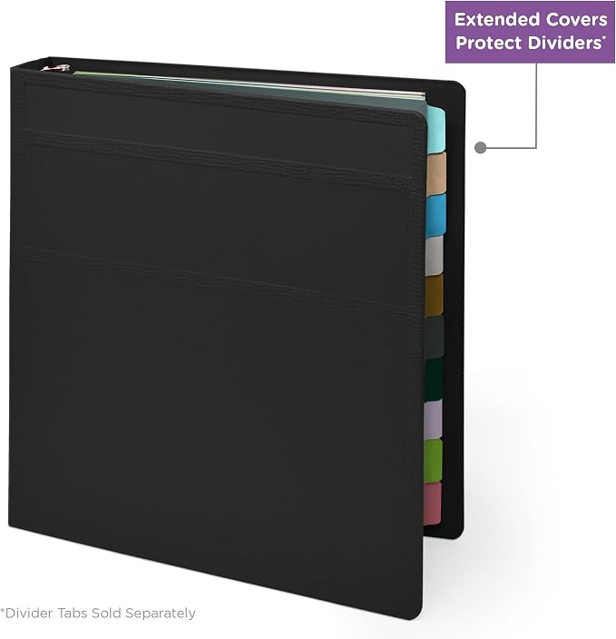 Carstens 1.5-Inch Heavy Duty 3-Ring Binder - Side Opening, Black, Durable Plastic, Precision No-Gap Rings, Waterproof Covers, No Pockets, Holds 250 Letter-Size Sheets, BPA-Free, Made in USA (2070-3R)