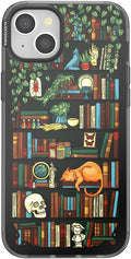 PopSockets iPhone 15 Plus Phone Case with MagSafe, Wireless Charging Compatible, Bookish - Storied Shelves