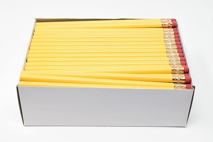 Pencil Guy Blank Round Pencils, Yellow, 1000 to a box
