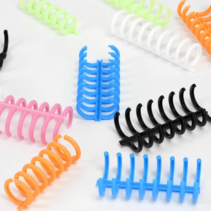 Rayson Click Binding Spines, 34-Hole Click Binding Ring for A4 and U.S. Letter Size Paper, Multi-Color, 1/2" Diameter, 3:1 Pitch, Binds Up to 90 Sheets, 30 Pack