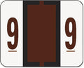 Smead BCCRN Bar-Style Color-Coded Numeric Label, 9, Label Roll, Brown, 500 Labels per Roll (67379)