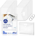 20 Pack Clear Expandable Binder Pockets, 11 Holes Plastic File Divider Folders, Compatible with 2/3/4 Ring Binders for Home Office