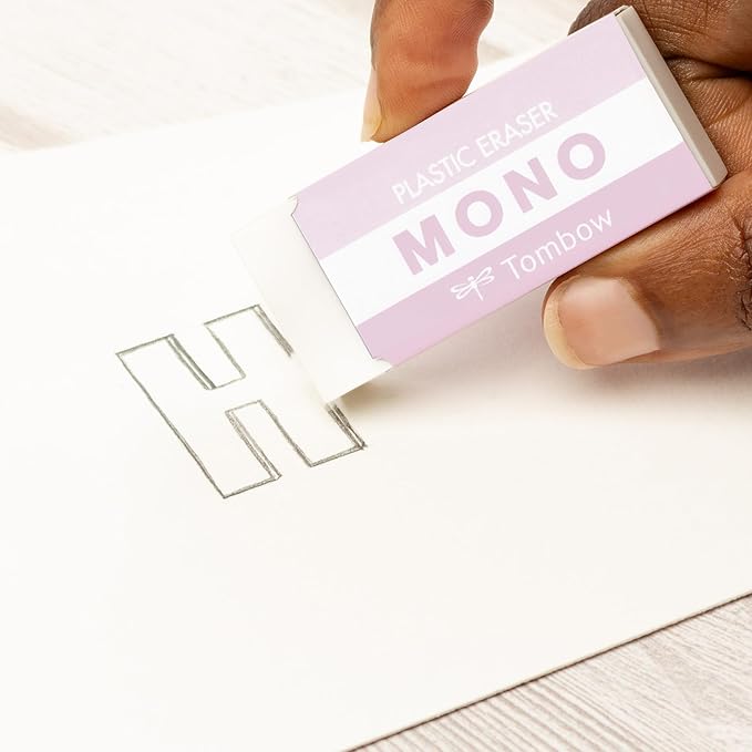 Tombow MONO Graph and MONO Eraser, 0.5 mm, Rose, Precision with 4 mm Tip, Innovative Shake Mechanism, More Stable Brass Pliers, Refillable, Includes Eraser [SH-MG85-PE04A]