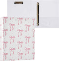 ALAZA 3 Ring Binder Cute Pink Bow Clipboard Round Ring Binder Holds 1.5 Inch Three Binders Heavy Duty Binders for Office Supplies, 1Pack