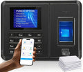 Time Clock System: App Control & 5s Fast Connection, Customizable Rules & 4 Payroll Reports, 10 IC Cards, No Monthly Fee Biometric Fingerprint Time Clocks for Employees Small Business