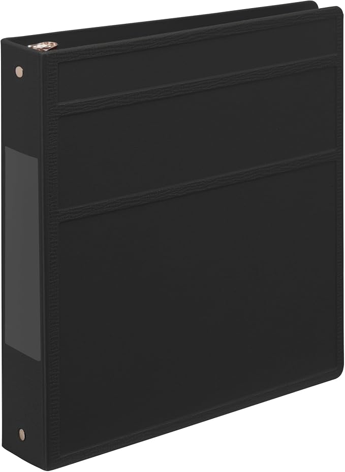 Carstens 1.5-Inch Heavy Duty 3-Ring Binder - Side Opening, Black, Durable Plastic, No-Gap Rings, Waterproof Covers, No Pockets, Holds 250 Letter-Size Sheets, BPA-Free, Made in USA (2070-3R) Case of 20