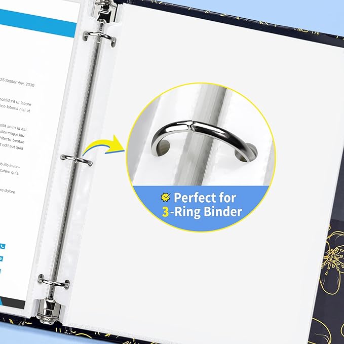 SUNEE Sheet Protectors 200 Packs for 3 Ring Binder, PVC-Free Clear Page Protectors 8.5x11 Inches Plastic Cover for Paper, Documents, Photos, Top Loading Binder Sleeves Letter Size