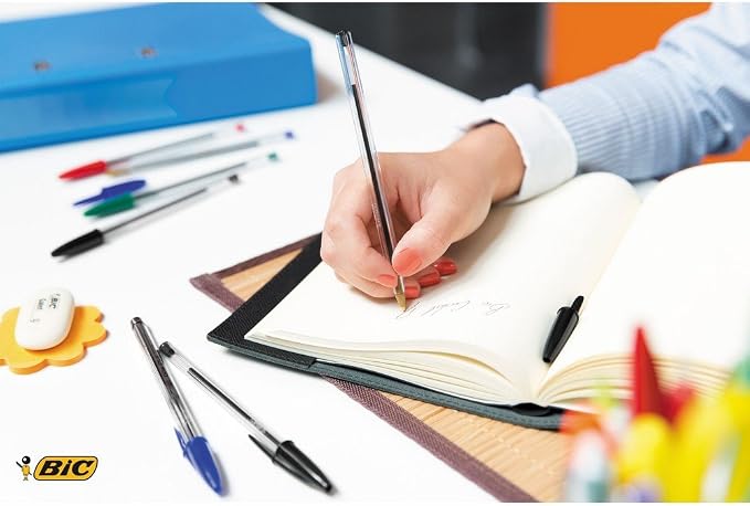 BiC Cristal Original Ballpoint Pens, Assorted Colours, Pack of 4