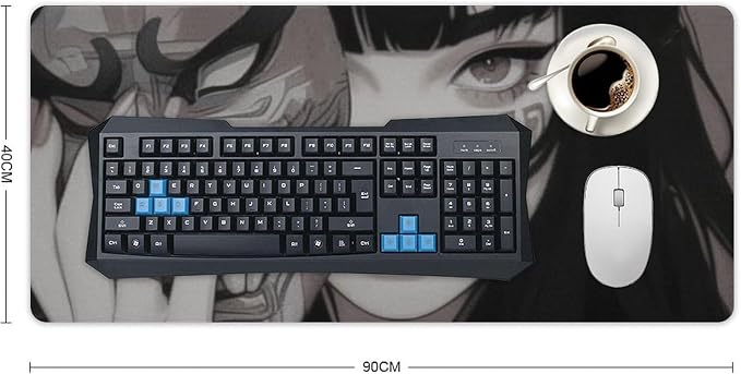 Large Mouse Pad Gaming Mousepad Female Samurai Anime Girl Cool Retro Japanese Desk Mat Big Mousepad Extended Keyboard Computer Pad Office Desk Organizers and Accessories 40x90cm, Style
