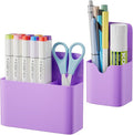 Marbrasse Magnetic Dry Erase Marker Holder,Pen and Eraser Holder for Whiteboard，Magnet Pencil Cup Utility Storage Organizer for Office, Refrigerator, Locker and Metal Cabinets (Purple)