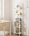 Open Book Shelf, 6 Tier Tall Bookshelf, Freestanding Shelf Narrow Bookcase with Open Shelves, 14.57" x 10.63" x 65.83", Book Shelves for Living Room, Office, Study, White