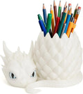 3D Printed Dragon Pencil Holder for Desk, Removable Dragon Egg Pen Holder, Cute Pencil Cup Desk Organizer for Pens, Pencils, Paper Clips, Makeup Brushes, Fantasy Desk Decor Gift for Kids