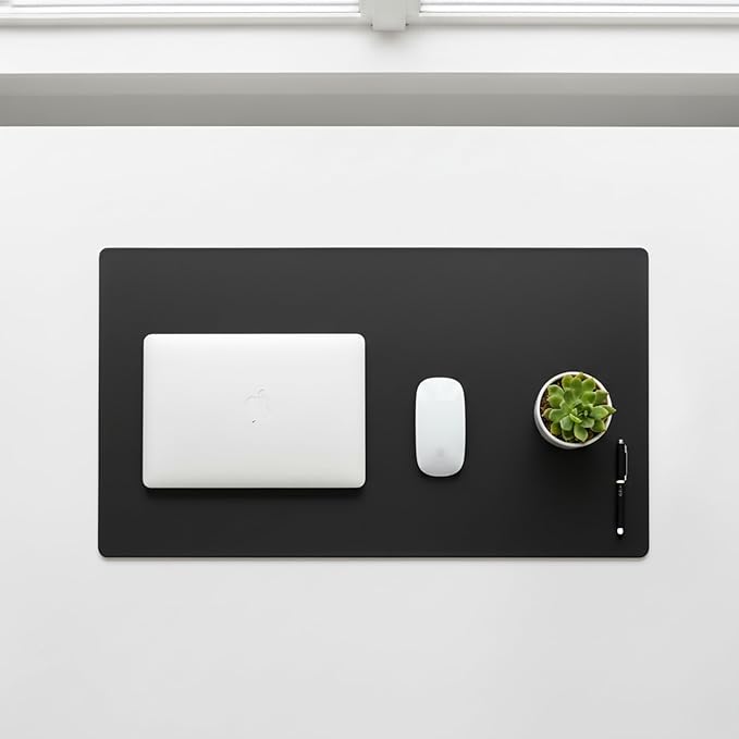Dacasso Classic Leather Mat Desk pad, 38" x 24", Black
