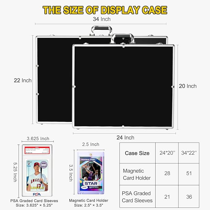 Aluminum Trade Show Display Case – 24"x20" Trading Cards Tabletop Showcase | Locking, for Sports Cards, TCG, Jewelry, Lightweight & Portable–for Exhibitions, Conventions, and Collectibles, Silver