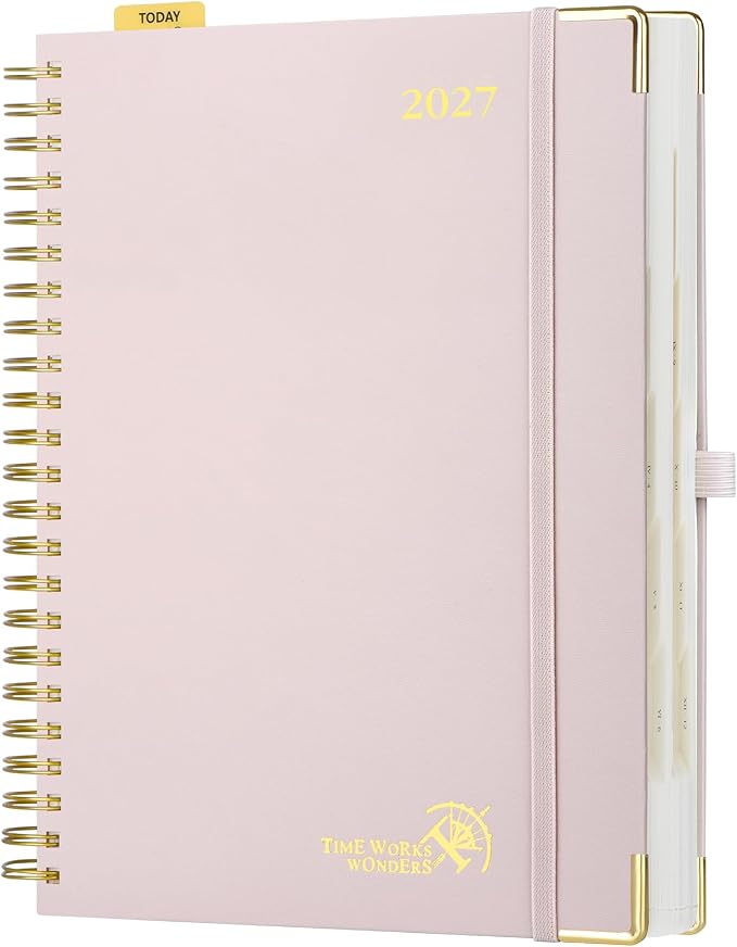 POPRUN 2027 Daily Planner One Page Per Day, Large 8.5" x 12" Calendar Book