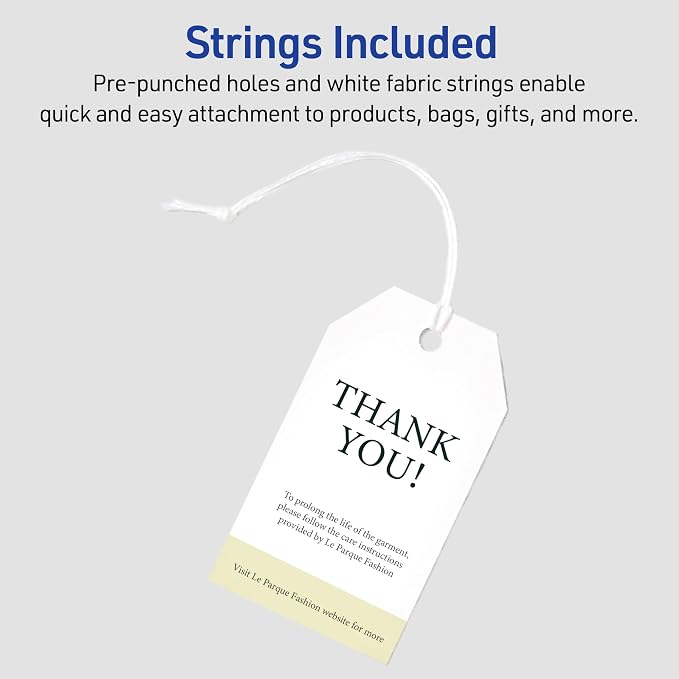 Avery Blank Printable Tags, Sure Feed Technology, 2" x 3.5", White, 96 Customizable Tags with String, Great for Branding, Gift Tags, Price Tags, and More (22802)