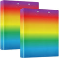 KLL Three-Rings Binders 1-1/2 Inch Notebook Binders with Clipboard 1/2 Pack of Binders Binders for School 200 Sheets Rainbow Gradient -819464