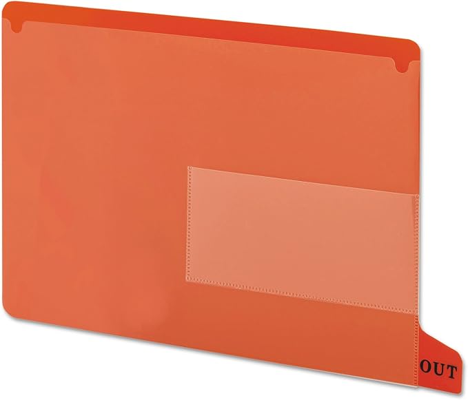 Smead End Tab Poly Out Guide, Two Pocket, Bottom Position Tab, Letter Size, Red, 25 per Box (61950)