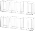 2 Pack Acrylic Makeup Brush Holder 6 Compartments Pencil Organizer Cup Pencil Holder for Desk Pen Organizer Storage Pen Holder for Accessories Cosmetic Brushes Office Bathroom Kitchen Supplies (Clear)