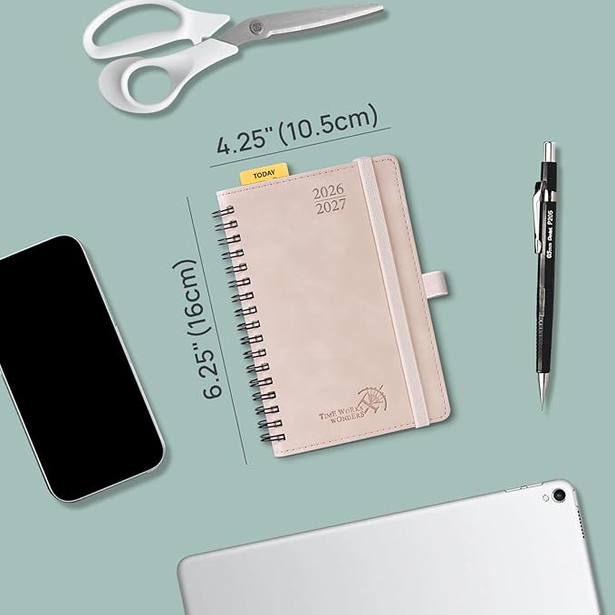 POPRUN 2026-2027 Monthly Planner, 4" x 6.25" Small Agenda,18 Month Calendar