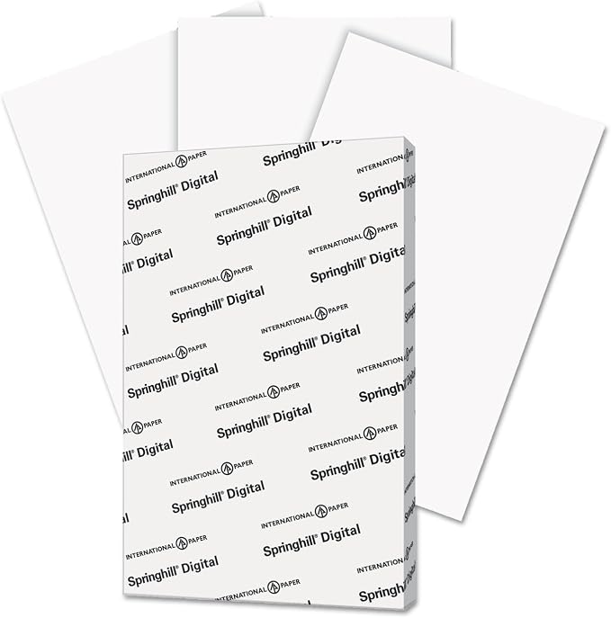 Springhill White 11” x 17” Cardstock Paper, 90lb, 163gsm, 250 Sheets (1 Ream) – Premium Lightweight Cardstock, Printer Paper with Smooth Finish for Greeting Cards, Flyers, Scrapbooking – 015110R