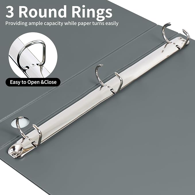 3 Ring Binders,4 Pack D Ring Binder A4 for School, Office(Black)