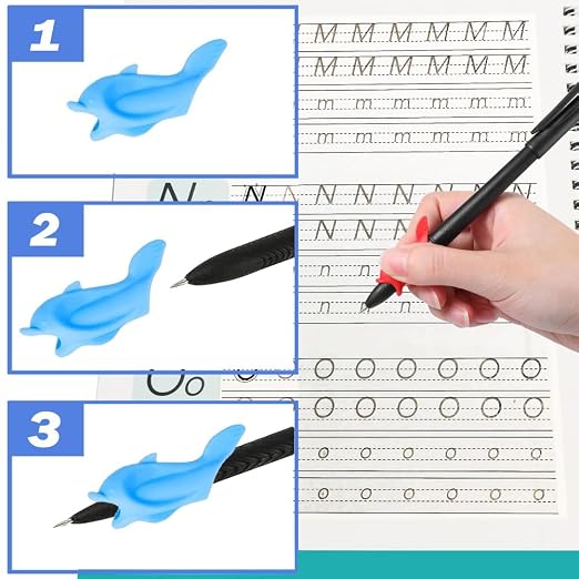 ROYFACC Grooved Writing Books Groove Handwriting Practice for Kids 3-8 Large Reusable Groove Workbooks Tracing Books Preschool Learning Letter Number Math Drawing with Disappearing Ink Pens, 6 Books