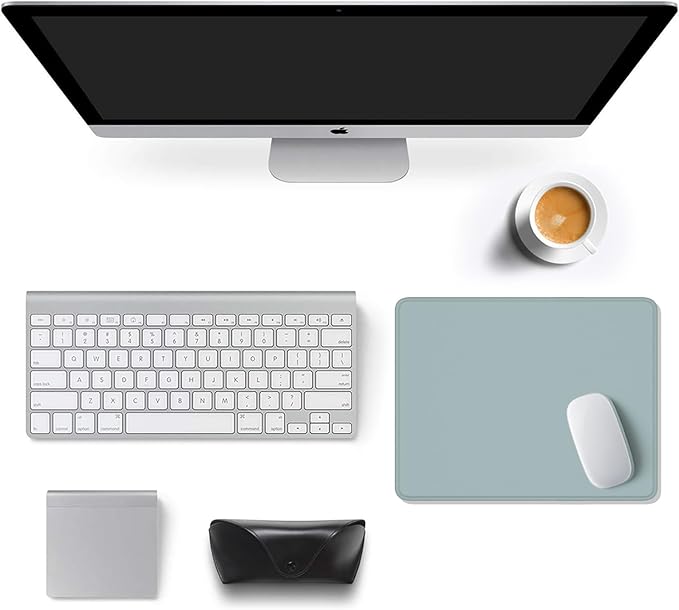 Auhoahsil Blue Mouse Pad, 12 x 10 Inch Square Mousepad, 3mm Thick Rubber Mouse Mat with Pretty Design, Premium-Textured Non-Slip for Gaming Work Office Wireless Mouse Men Women