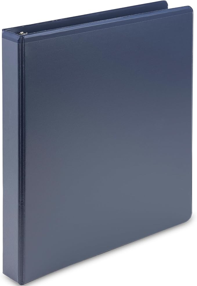 Samsill Plant Based Durable D-Ring Binders – 0.5 Inch 3 Ring Binder with 125 Sheet Capacity, Eco Friendly School and Office Supplies (Single, Indigo)