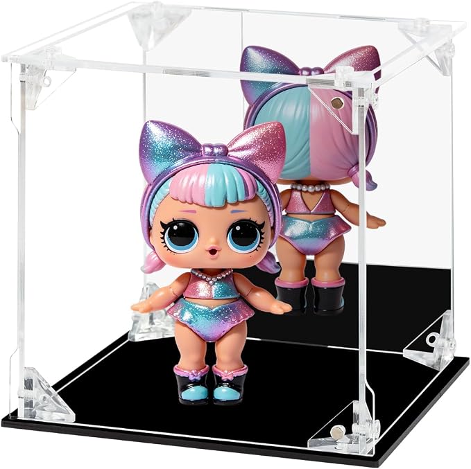 Display Case for Collectibles Assemble Clear Acrylic Box Alternative Glass Case for Display Action Figures Home Storage Organizing Toys (Internal dim 5.5X5.5X5 inch)