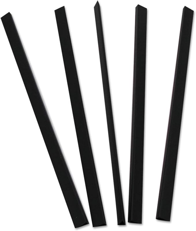 C-Line Slide 'N Grip Binding Bars, 40-Sheet Capacity, 11 x 0.25, Black, 100/Box