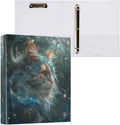 Custom 3 Ring Binder Calico Cat with Diamonds 1.5" Round Ring Binders Personalized Name View Binder with 200 Sheet for Women Men Office Kids School Supplies, 1 Pack