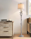 Retro Farmhouse Floor Lamp for Living Room Rustic Standing Lamps Tree Trunk Deco Modern Country Vintage Wood Grain 59.75" Tall Corner Floor Lamp Bedroom Office