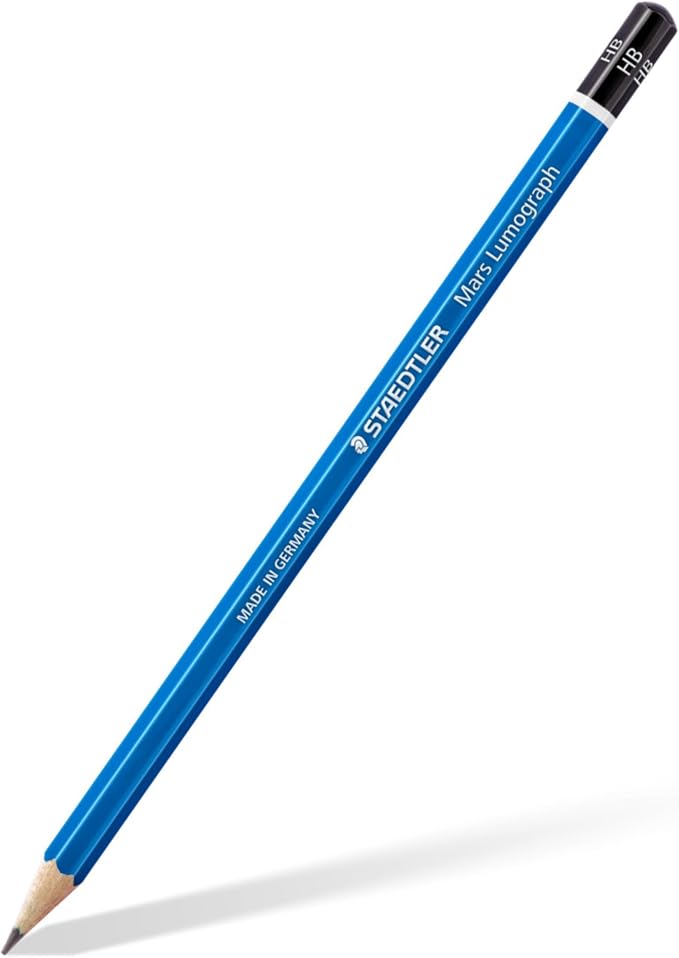 STAEDTLER Mars Lumograph Art Drawing Pencils (12-Pack) - Sustainable, Break-Resistant Graphite, Metal Case