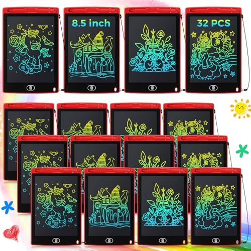 Zhehao 32 Pcs LCD Writing Tablet for Kids 8.5" Erasable Doodle Board