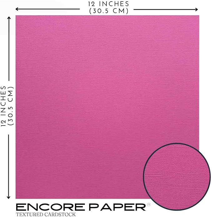 DRAGON FRUIT—12x12 Textured Cardstock | 80lb Textured Pink Scrapbook Paper | Premium Cardstock for Cricut Cutting | 25 Sheets