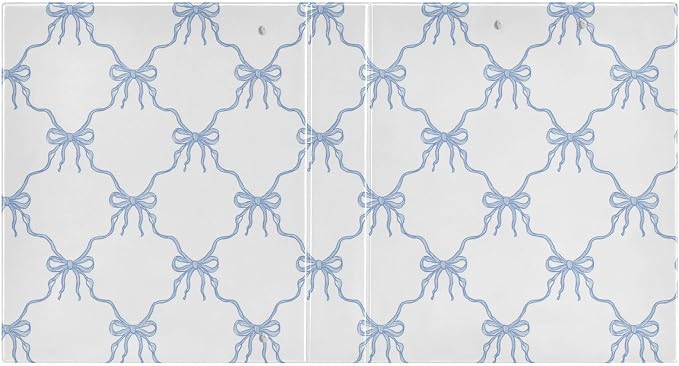 Aslsiy 3 Ring Binder 1.5 Inch Cute Blue Coquette Bow Round Clipboard Binder White Decorative Harcover Binders Organizer for Office Supplies