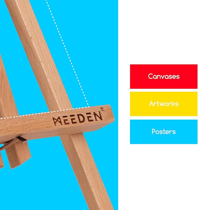 MEEDEN 16 Inch Tabletop Easel: 12 Pack Beech Wood Easel for Painting - Display Table Top Easel Canvas Stand for Painting Sign