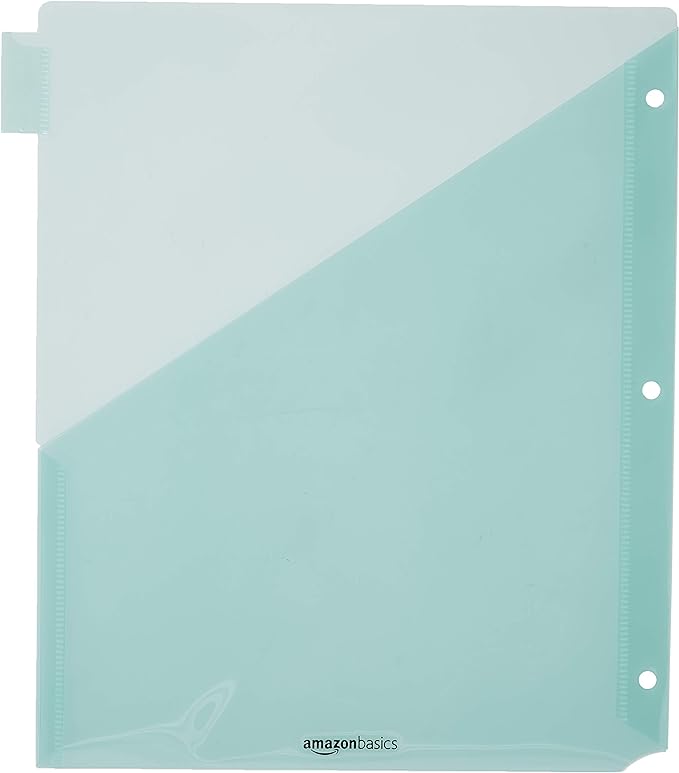 Amazon Basics Tab Dividers for 3 Ring Binder, Two Pocket, Letter Size, 36 Count, Multicolor