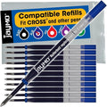 Replacement for Cross Slim 8910-2 - Gel Rolling Ball Pen Refill - 12 Blue
