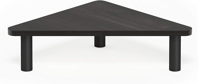 Furinno Turn-N-Tube Monitor Stand Riser, 19.6" Wide Triangle Corner Monitor Riser, Laptop Stand for Desk, Office Desk Accessories, Desktop Organizers and Accessories, Toolless Assembly, Espresso