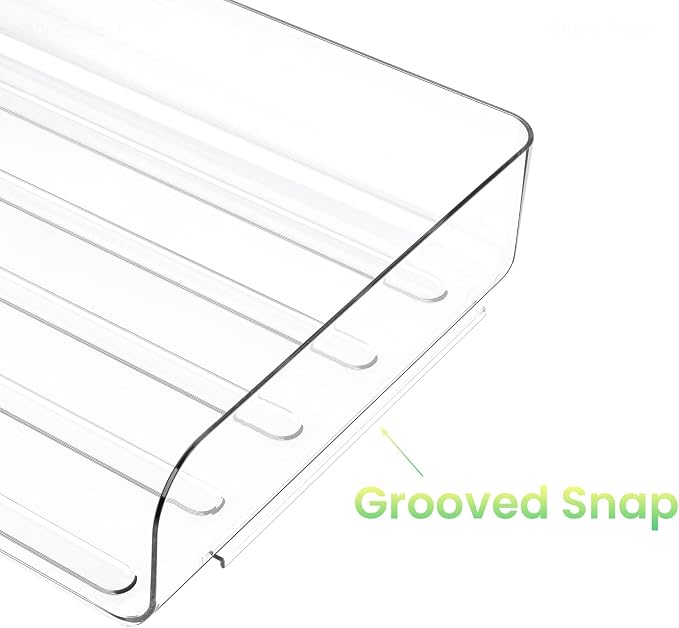 Tomorotec 4 Pack Clear Stackable Letter Tray, A4 Desk File Organizer Set | Durable PET Anti-Skid Base For Home, School Or Office Document Paper Storage. Side Load Access Design, Portrait