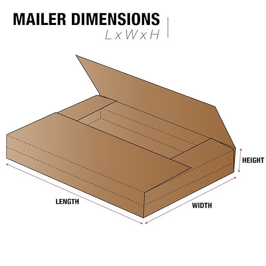 Tape Logic TLM1291K Easy-Fold Mailers, 12 1/8" x 9 1/8" x 1", Kraft (Pack of 50)