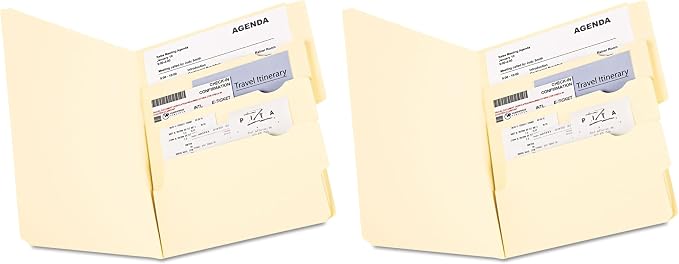 Pendaflex Divide It Up File Folders, Paper and Documents Organizer, Folder with Pockets, Manila File Organizer for School, Home and Office, Letter Size, (10770) 24 Count (Pack of 2)