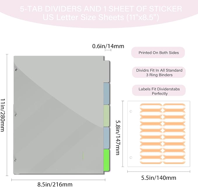 3 Ring Binder 1 inch with Clipboard - Pink & Gold Marble Design, Includes Dividers, File Bag & Spine Label - Stylish and Durable for Everyday Use, Holographic Waterproof Film