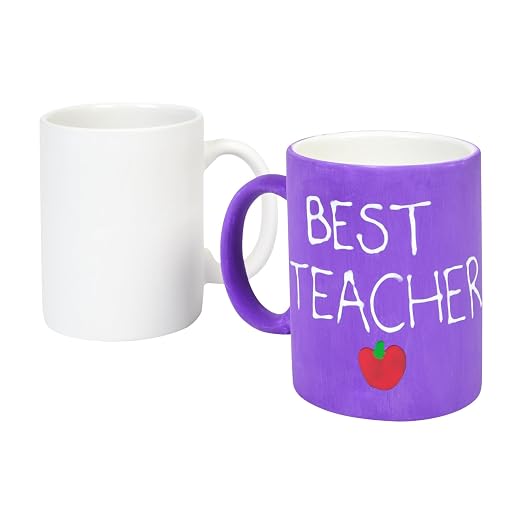 Colorations Decorate Your Own Ceramic Mugs, Unglazed Ready to Craft | Set of 6